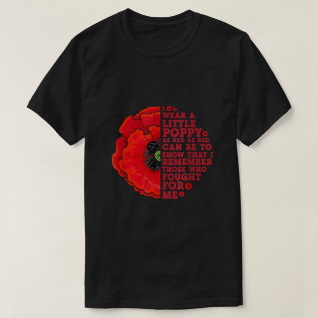 Camiseta Eu Visto Um Veterano Do Dia De Memória Da Flor (Frente do Design)