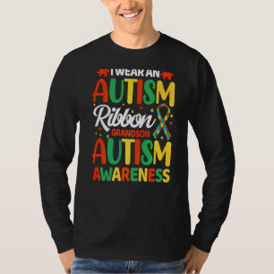 Camiseta Eu Visto Uma Consciência Autismo Do Avô De Fita