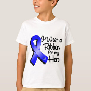 Camiseta Eu visto uma fita azul para meu herói