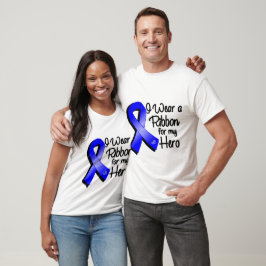 Camiseta Eu Visto uma fita azul para o meu herói