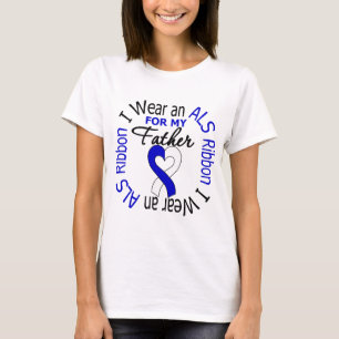 Camiseta Eu visto uma fita do ALS para meu pai