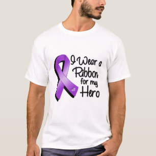 Camiseta Eu visto uma fita roxa para meu herói