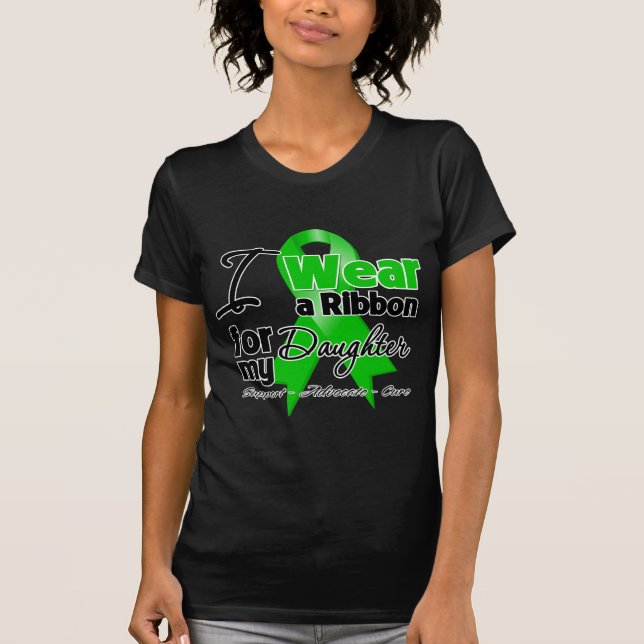 Camiseta Eu visto uma fita verde para minha filha (Frente)