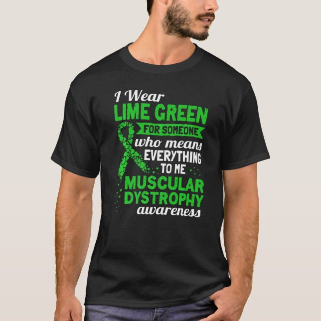 Camiseta Eu Visto Verde limão Para A Consciência Da Distrof (Frente)