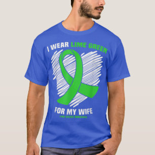Camiseta Eu Visto Verde limão Para A Minha Esposa Doença De