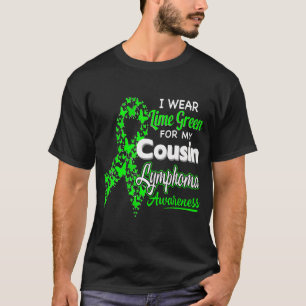 Camiseta Eu Visto Verde limão Para Meu Primo - Linfoma Awar