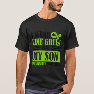 Camiseta Eu Visto Verde limão Para O Meu Filho Da Doença De