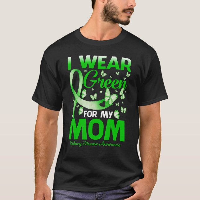 Camiseta Eu Visto Verde Para A Consciência Da Doença Dos Ri (Frente)