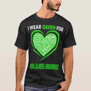 Camiseta Eu Visto Verde Para A Consciência Da Doença Mental