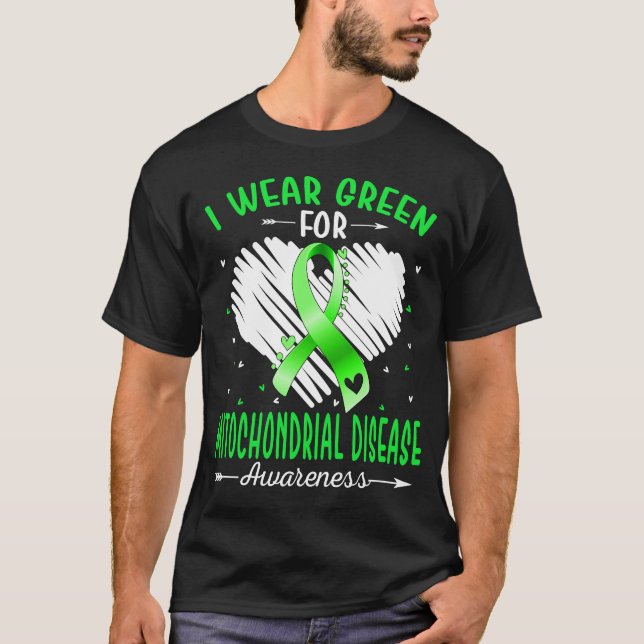 Camiseta Eu Visto Verde Para A Consciência da Doença MITOCO (Frente)