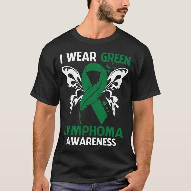 Camiseta Eu Visto Verde Para A Consciência Da LYMPHOMA (Frente)