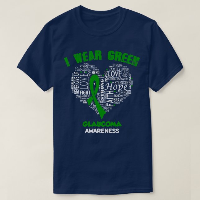 Camiseta Eu Visto Verde Para A Consciência De Glaucoma Fait (Frente do Design)
