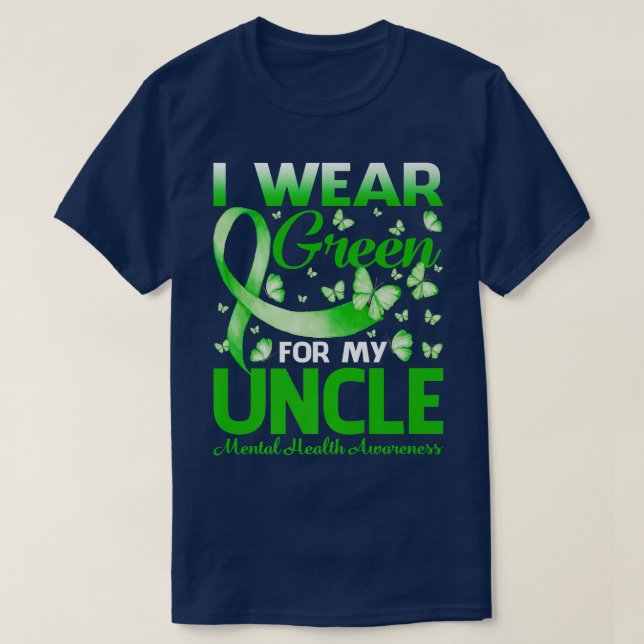 Camiseta Eu Visto Verde Para A Consciência Mental Do Meu Ti (Frente do Design)
