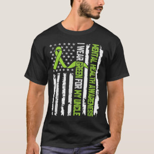 Camiseta Eu Visto Verde Para A Consciência Mental Do Meu Ti