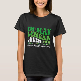 Camiseta Eu Visto Verde Para A Consciência Mental Média Gro
