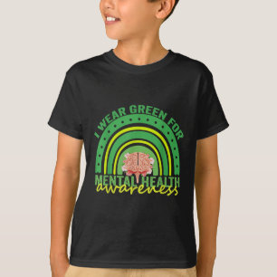 Camiseta Eu Visto Verde Para A Consciência Mental O Arco-Ír