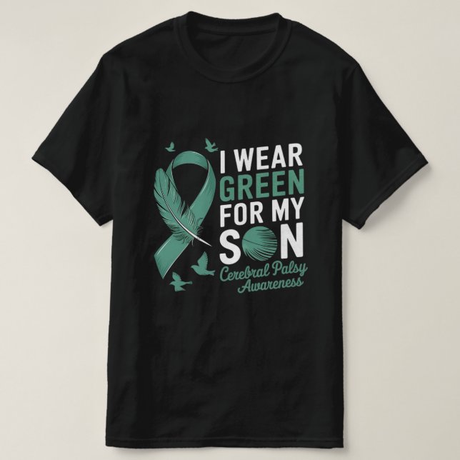 Camiseta Eu visto verde para a consciência paralela cerebra (Frente do Design)