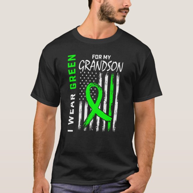 Camiseta Eu Visto Verde Para A Doença De Rim Do Meu Avô. (Frente)