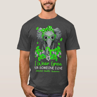 Camiseta Eu Visto Verde Para A Sensibilização Mental Fita E