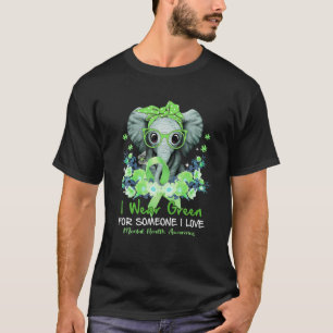 Camiseta Eu Visto Verde Para A Sensibilização Mental Fita E