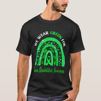 Camiseta Eu Visto Verde Para Deficiência Cerebral Sensibili