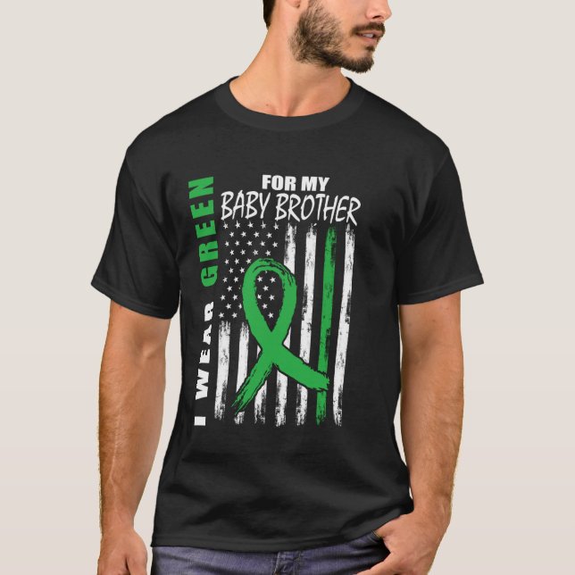 Camiseta Eu Visto Verde Para Meu Irmão Cerebral Palsy Aware (Frente)