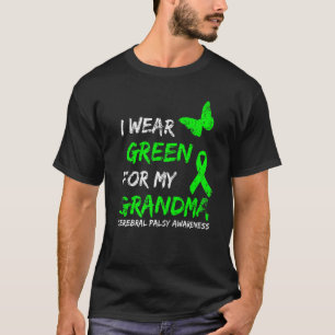 Camiseta Eu Visto Verde Para Minha Avó Cerebral Fita Parale