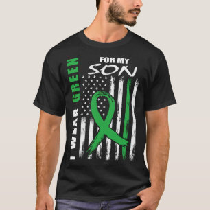 Camiseta Eu Visto Verde Para Minha Doença De Rim Filho Sens