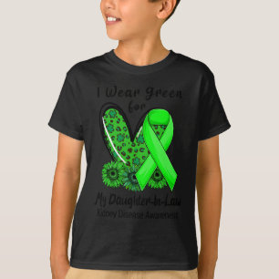 Camiseta Eu Visto Verde Para Minha Doença Renal Filha