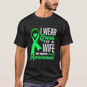 Camiseta Eu Visto Verde Para Minha Esposa Linfoma Não Hodg