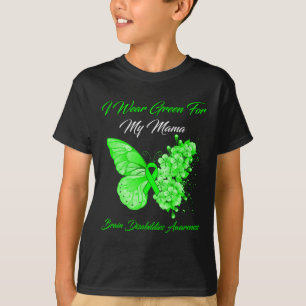 Camiseta Eu Visto Verde Para Minha Mãe Deficiência Cerebral