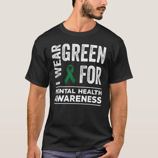 Camiseta Eu Visto Verde Para O Mês De Consciência Da Saúde  (Frente)