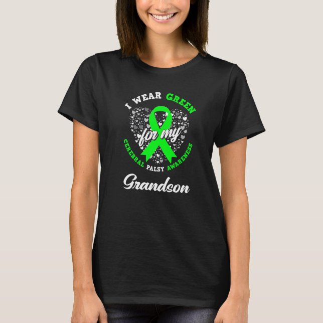 Camiseta Eu Visto Verde Para O Meu Avô Cerebral Palsy Aware (Frente)