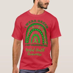 Camiseta Eu Visto Verde Para O Meu Avô Mental Health Awar