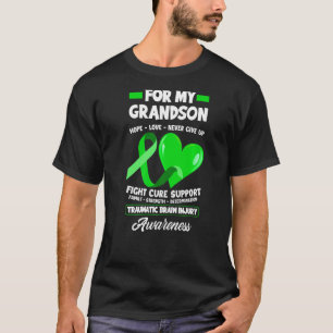 Camiseta Eu Visto Verde Para O Meu Avô TBI Ferido No Cérebr