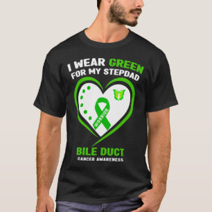 Camiseta Eu Visto Verde Para O Meu Cancer Stepdad Bile Duct