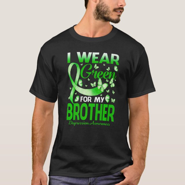 Camiseta Eu Visto Verde Para O Meu Irmão Depressão Sensibil (Frente)