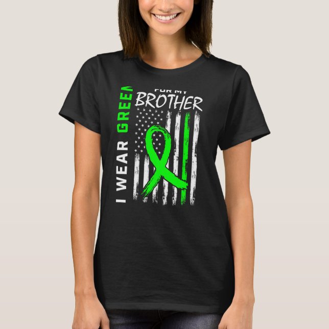 Camiseta Eu Visto Verde Para O Meu Irmão Doença Renal Aware (Frente)