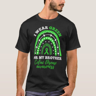 Camiseta Eu Visto Verde Para O Meu Irmão Rainbow Celiac