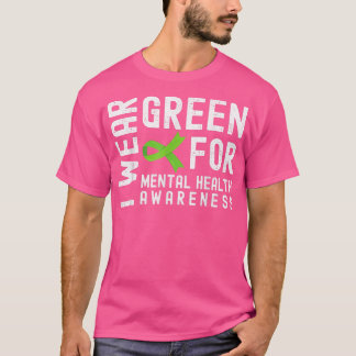 Camiseta Eu Visto Verde Para Sensibilização Para A Saúde Me