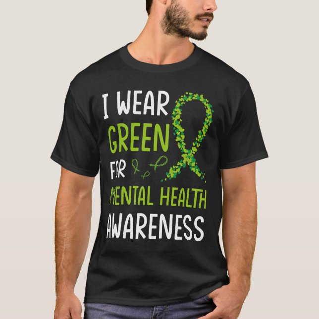 Camiseta Eu Visto Verde Para Sensibilização Para A Saúde Me (Frente)