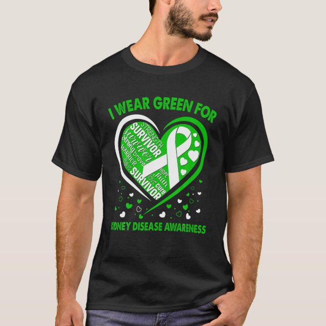 Camiseta Eu Visto Verde Para Sensibilização Para Doenças Re (Frente)