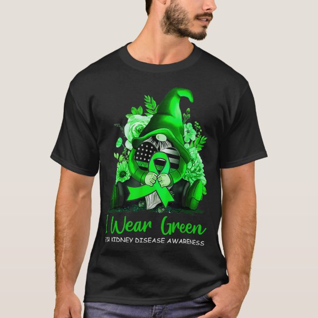 Camiseta Eu Visto Verde Para Sensibilizar A Doença Dos Rins (Frente)