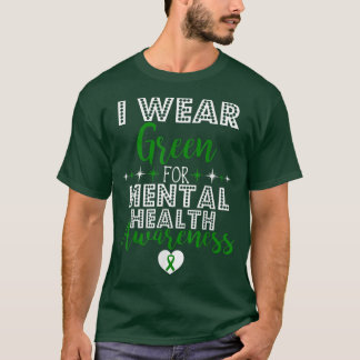 Camiseta Eu Visto Verde Para Suporte De Sensibilização Para