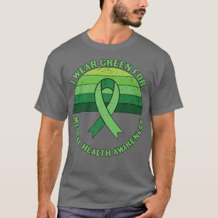 Camiseta Eu Visto Verde Por Ansiedade Depressão Saúde Menta