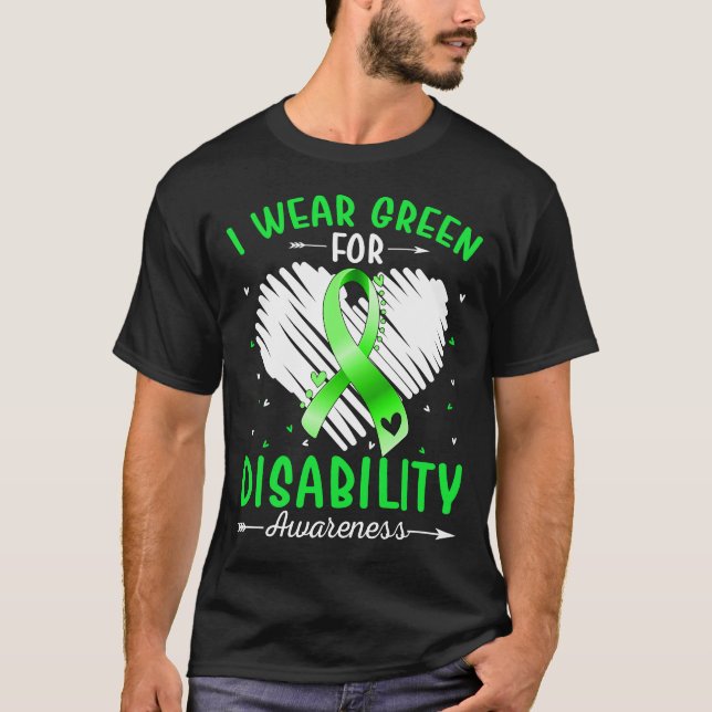 Camiseta Eu Visto Verde Por Consciência Da Deficiência (Frente)