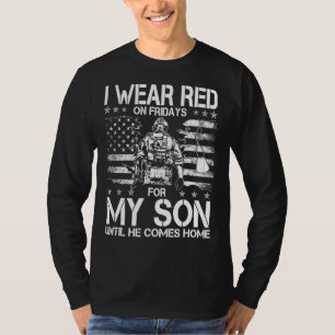 Camiseta Eu Visto Vermelho Às Sextas-Feiras Para O Meu FILH