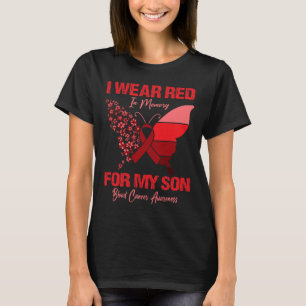 Camiseta Eu Visto Vermelho Em Memória Para Meu Filho Cancer