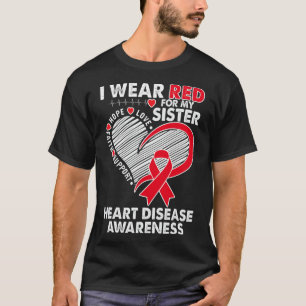Camiseta Eu Visto Vermelho Para A Consciência Da Doença Car