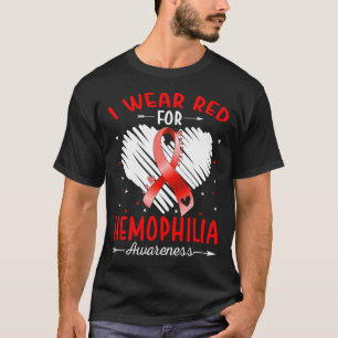 Camiseta Eu Visto Vermelho Para A Consciência Da HEMOFILIA